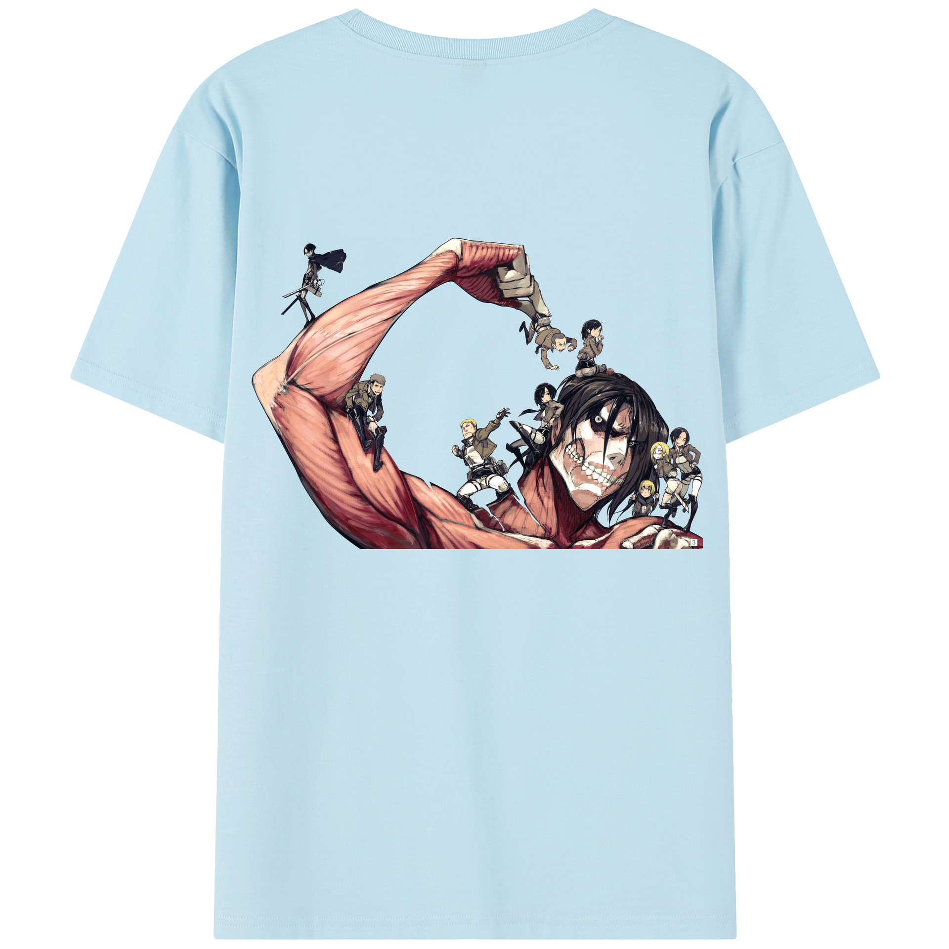 （画像用） 進撃の巨人 Attack on Titan 綿100％半袖Tシャツ（背面プリント）